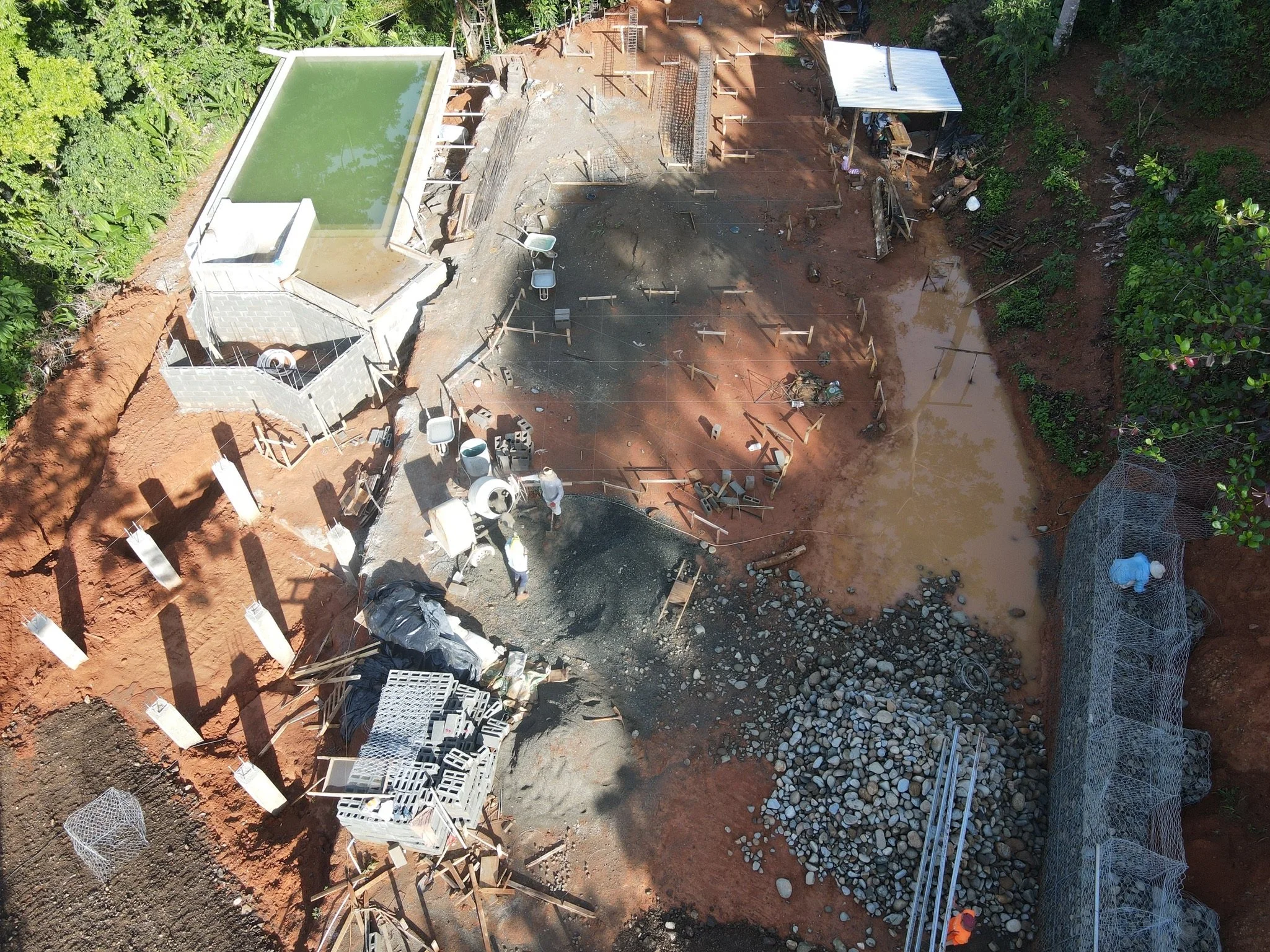 Concrete support columns and mechanical room construction, photo 10