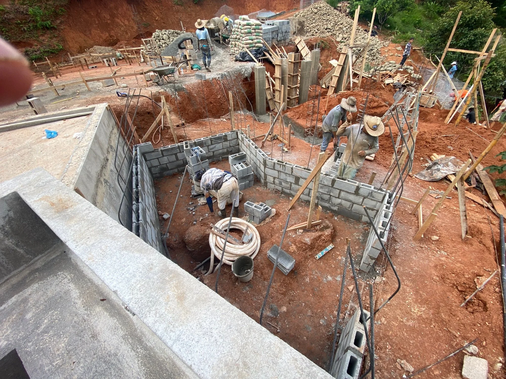 Concrete support columns and mechanical room construction, photo 15