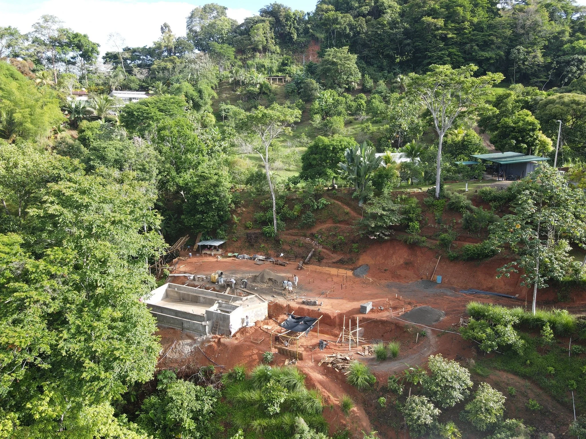 Concrete support columns and mechanical room construction, photo 7